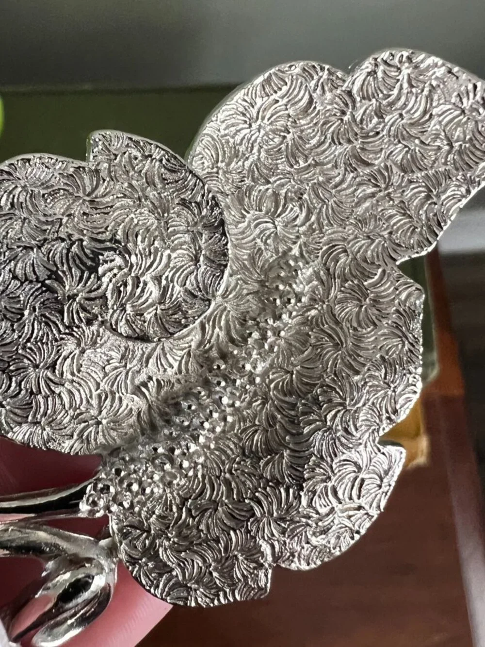 Vintage Silver Tone Floral Belt Buckle | Sculptural Mod 60s 70s Statement Access